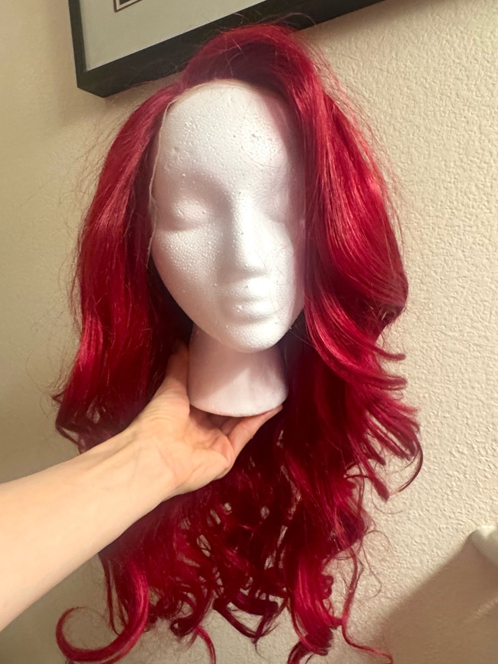 Jessica Rabbit Lace Front Red Long Wavy Women's Synthetic Wig - Picture 14 of 15
